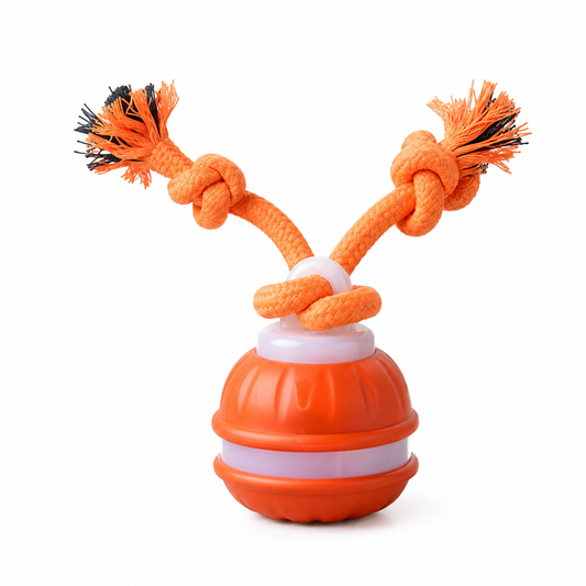 Interactive Dog Toy — Automatic Spinning 
Ball with Rope Tails | 3 Play Modes