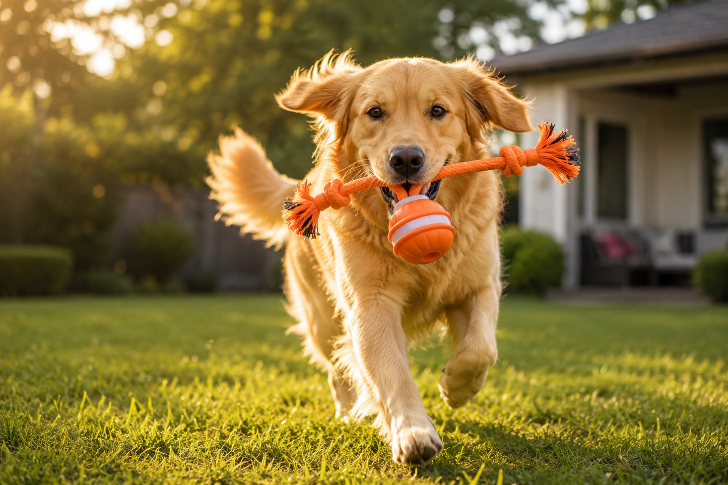Interactive Dog Toy — Automatic Spinning 
Ball with Rope Tails | 3 Play Modes